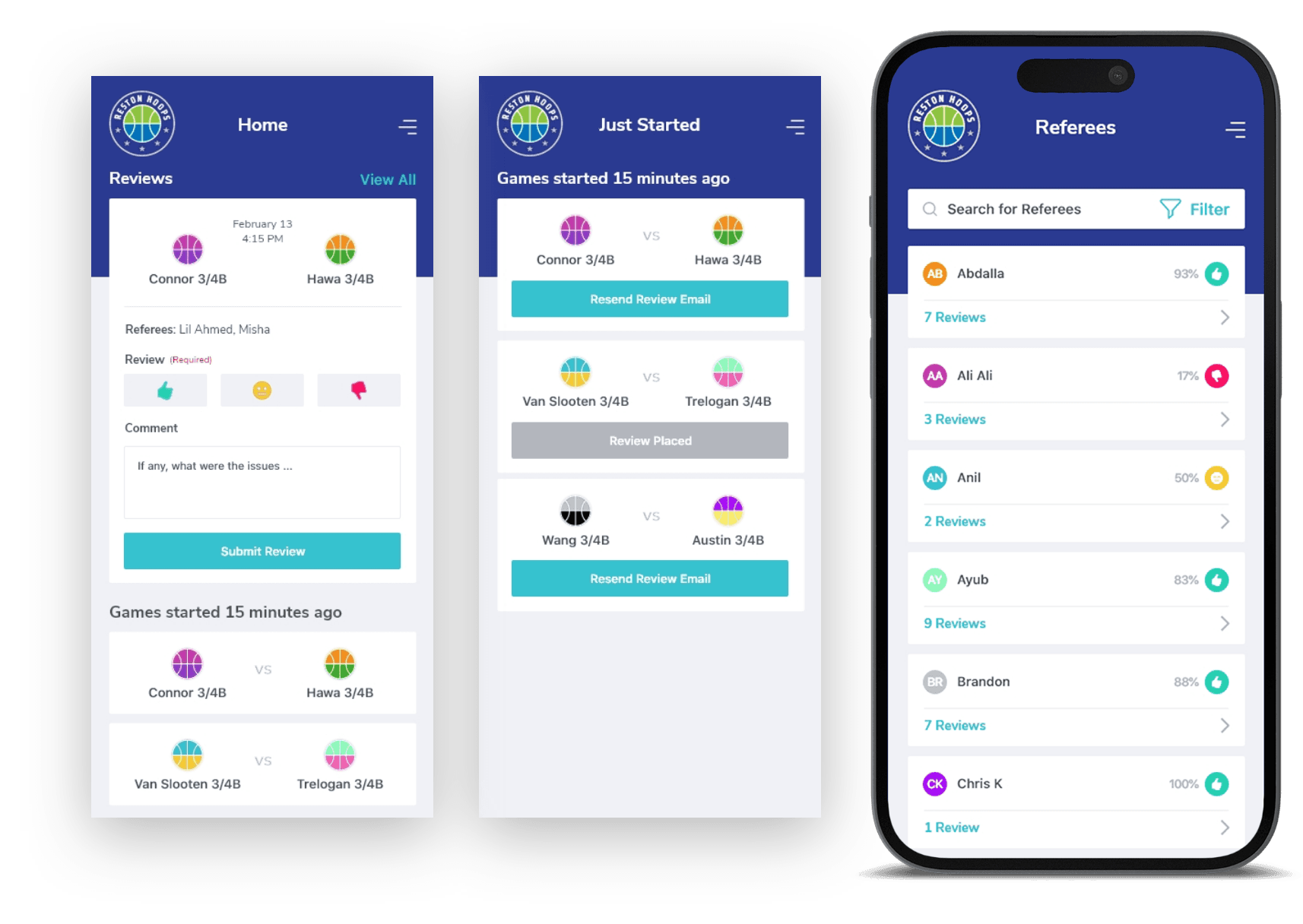 Coach evaluation dashboard phone